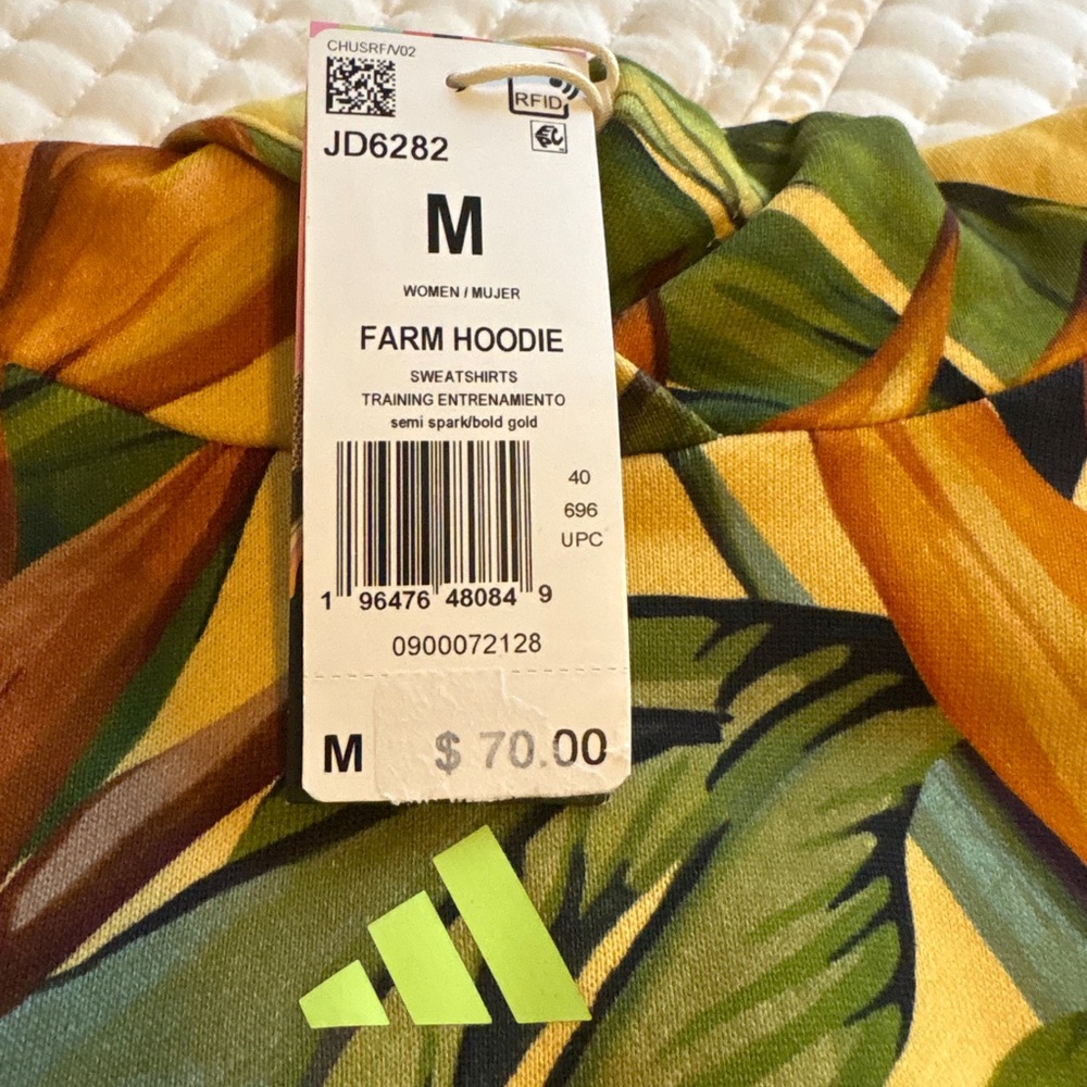 Farm Rio x Adidas Birds Of Paradise Semi Spark Jacket Cropped Hoodie - Picture 8 of 8
